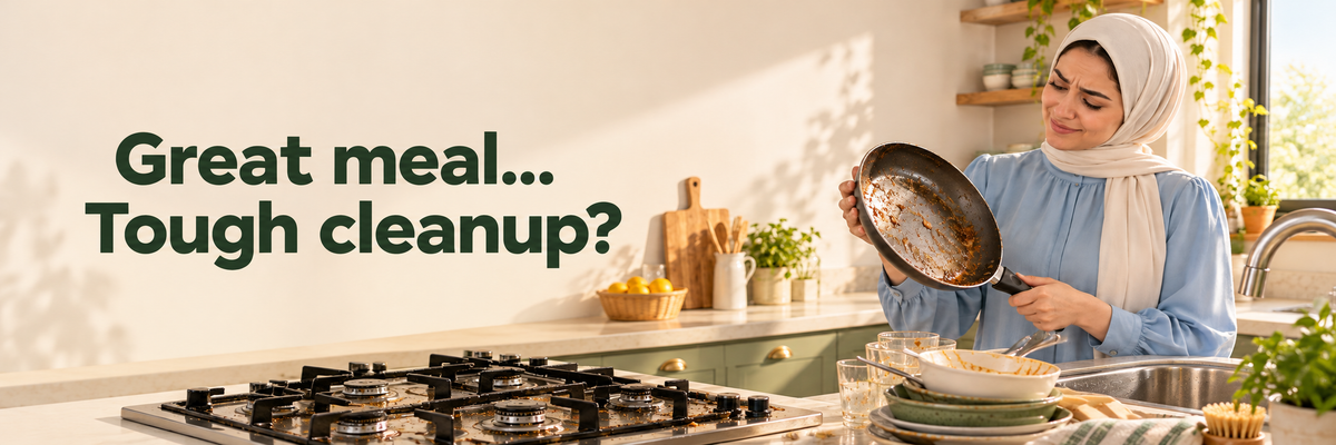 Great meal… Tough cleanup? Explore grease solutions for dishes and stovetops.