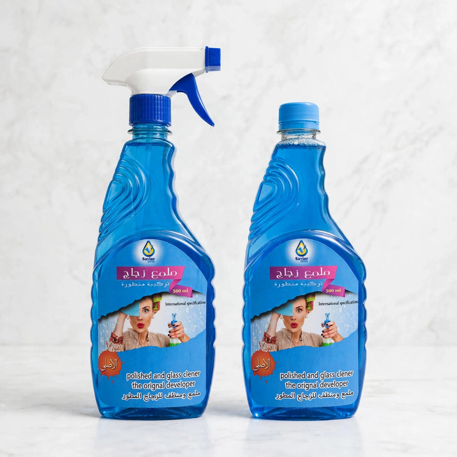 Glass Cleaner and Polish – Bottle and Spray + Refill | 2 × 500 ml